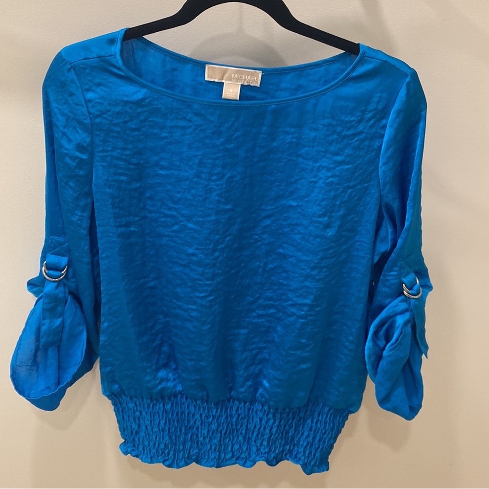 Michael Kors Women’s Blue half sleeve top blouse size small